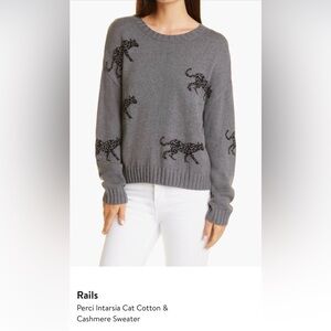 Rails Charcoal Cat Motif Sweater